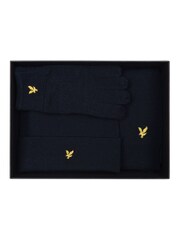 Lyle & Scott Blue Checked Scarf and Beanie Gift Set - Image 1 of 2