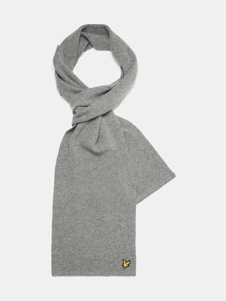 Lyle & Scott Grey Racked Rib Scarf - Image 1 of 2