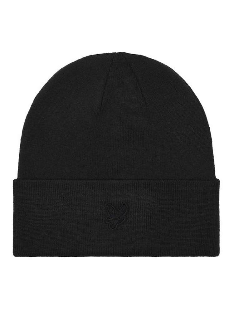 Lyle & Scott Black Tonal Eagle Beanie - Image 1 of 1
