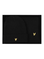 Lyle & Scott Комплект из ребристой шапочки и шарфа из овечьей шерсти - Image 1 of 2