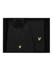 Lyle & Scott Cable Bobble Beanie & Scarf Set - Imagen 1 de 2