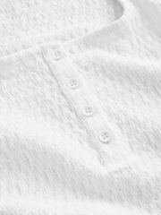White Textured Henley Detail Tank - Image 7 of 8