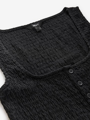 Black Textured Henley Detail Tank - Image 8 of 8