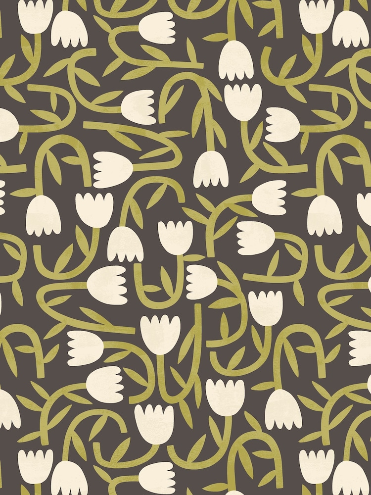 Ohpopsi Midnight Tiny Tulip A4 Wallpaper Sample - Image 1 of 1