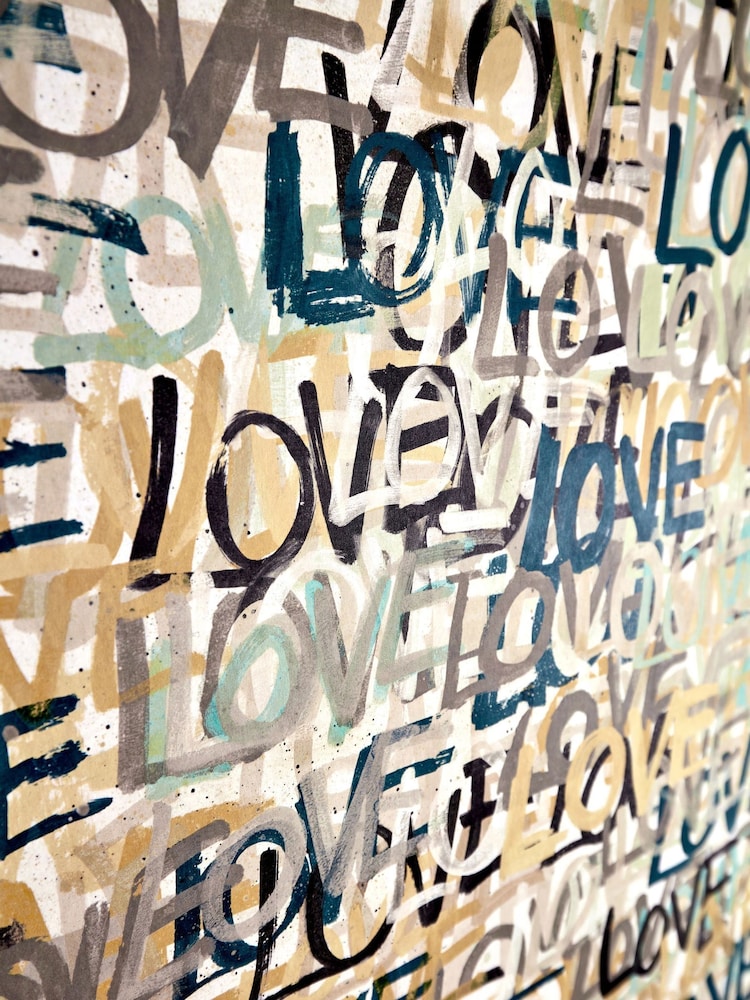 Ohpopsi Polished Cement Love Scribble A4 Wallpaper Sample - Image 1 of 1