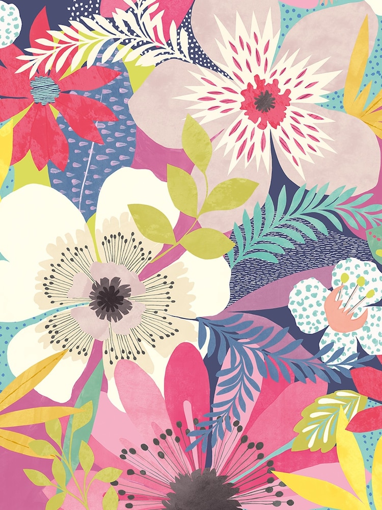 Ohpopsi Raspberry Floral Riot A4 Wallpaper Sample - Image 1 of 1