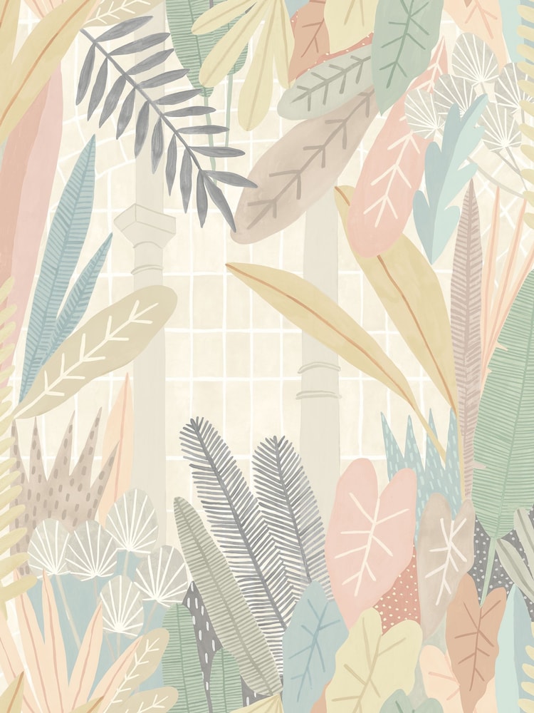 Ohpopsi Blush and Apricot Glasshouse A4 Wallpaper Sample - Image 1 of 1