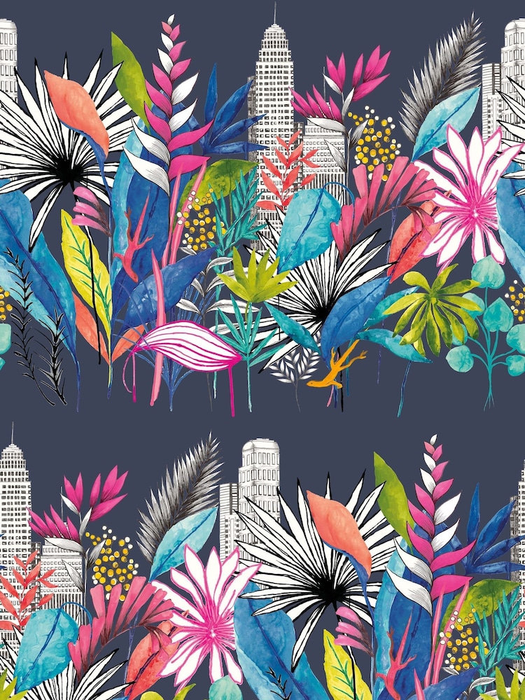 Ohpopsi Midnight Urban Tropic A4 Wallpaper Sample - Image 1 of 1