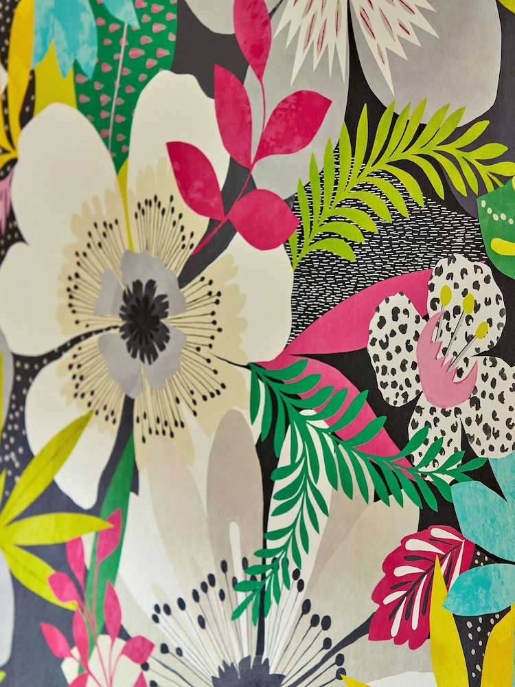 Ohpopsi Chalk and Multi Floral Riot A4 Wallpaper Sample - Image 1 of 1
