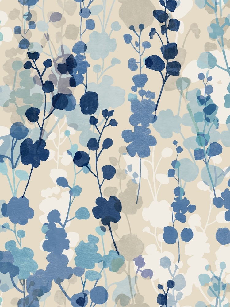 Ohpopsi Blue Natural Blossom A4 Wallpaper Sample - Image 1 of 1