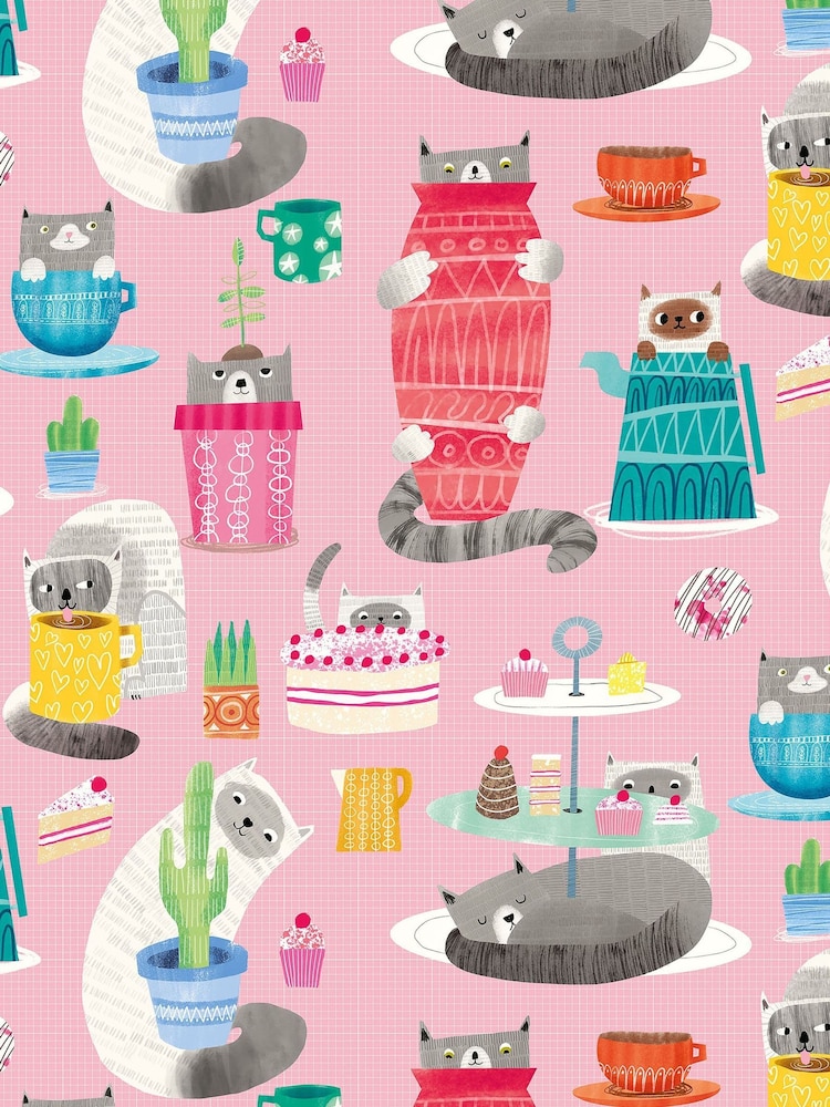 Ohpopsi Bubblegum Kitten Kaboodle A4 Wallpaper Sample - Image 1 of 1