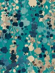 Ohpopsi Teal Natural Blossom A4 Wallpaper Sample - Image 1 of 1