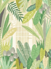 Ohpopsi Sage and Chartreuse Glasshouse A4 Wallpaper Sample - Image 1 of 1