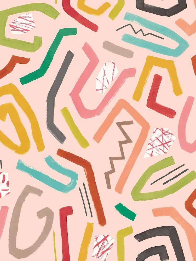 Ohpopsi Coral Twist Squiggle A4 Wallpaper Sample - Image 1 of 1