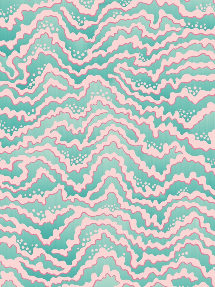 Ohpopsi Bubblegum and Mint Contour A4 Wallpaper Sample - Image 1 of 1