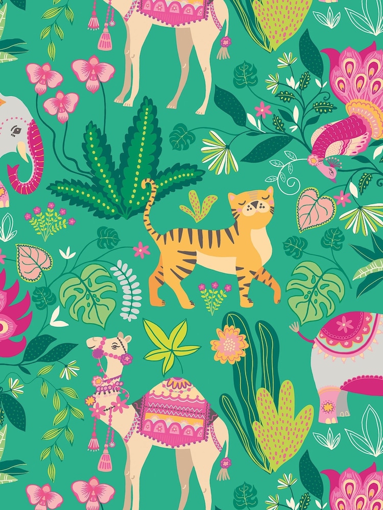Ohpopsi Emerald Twist Samba Safari A4 Wallpaper Sample - Image 1 of 1