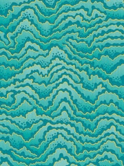 Ohpopsi Turquoise and Lemon Contour A4 Wallpaper Sample - Image 1 of 1