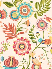 Ohpopsi Coral and Linen Ichika Trail A4 Wallpaper Sample - Image 1 of 1