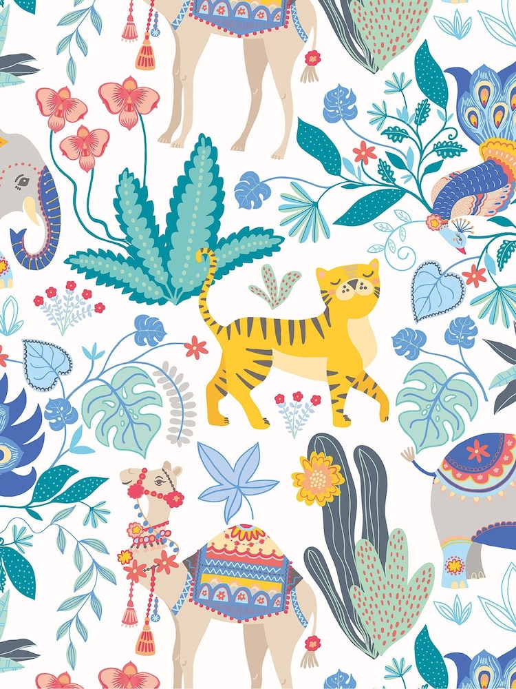 Ohpopsi Cornflower Samba Safari A4 Wallpaper Sample - Image 1 of 1
