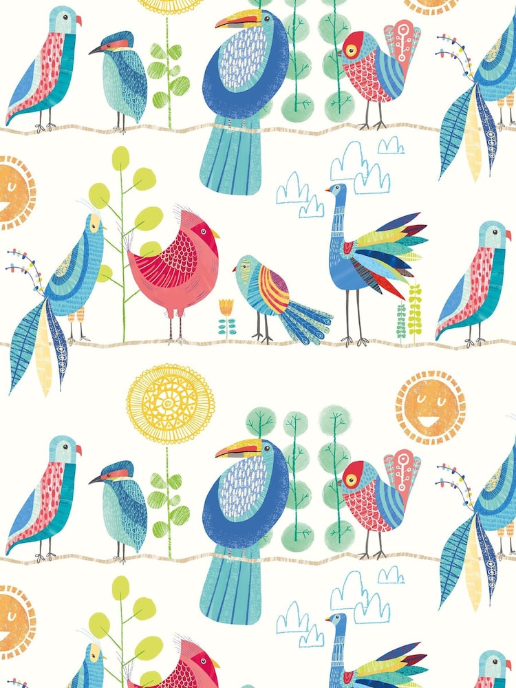 Ohpopsi Royal Bright Feather Fandango A4 Wallpaper Sample - Image 1 of 1
