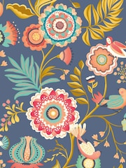 Ohpopsi Royal Blue and Gold Ichika Trail A4 Wallpaper Sample - Image 1 of 1