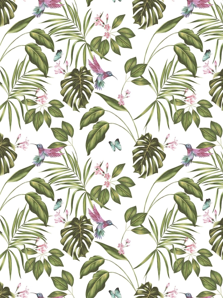 Ohpopsi Wilderness White Hummingbird Wilderness White A4 Wallpaper Sample - Image 1 of 1