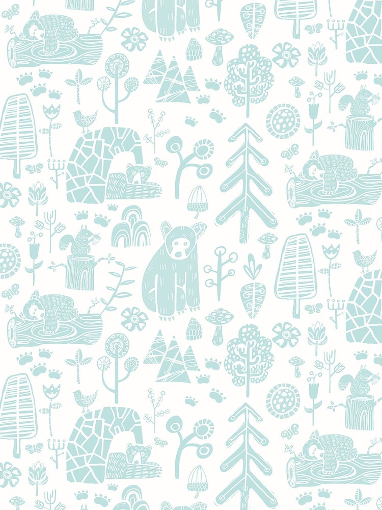 Ohpopsi Bluejay Honeywood Bears A4 Wallpaper Sample - Image 1 of 1
