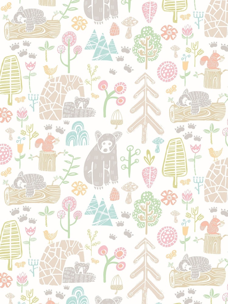 Ohpopsi Sherbet Honeywood Bears A4 Wallpaper Sample - Image 1 of 1