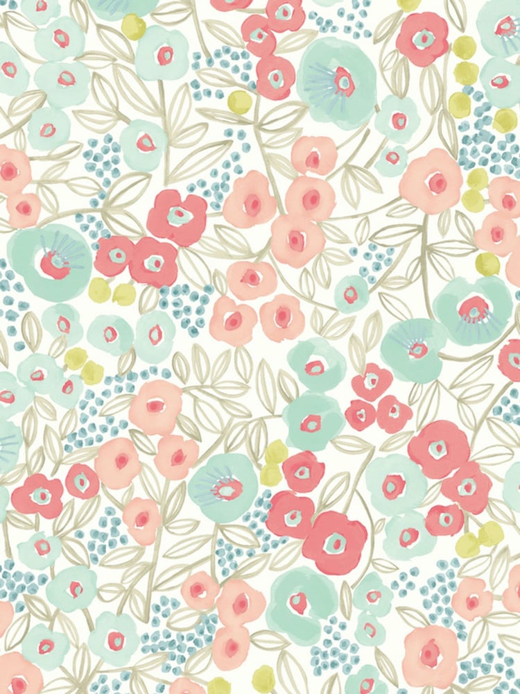 Ohpopsi Coral and Sky Flora A4 Wallpaper Sample - Image 1 of 1