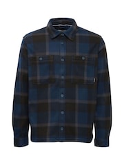 Blend Navy Blue Fleece Check Overshirt - Image 5 of 5