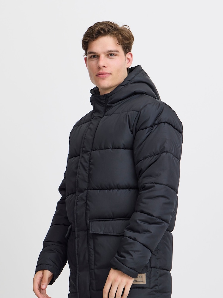 Blend Black Longline Puffer Jacket - Image 1 of 5