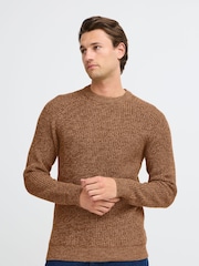Blend Brown 100% Cotton Fisherman Knitted Sweat Jumper - Image 1 of 5