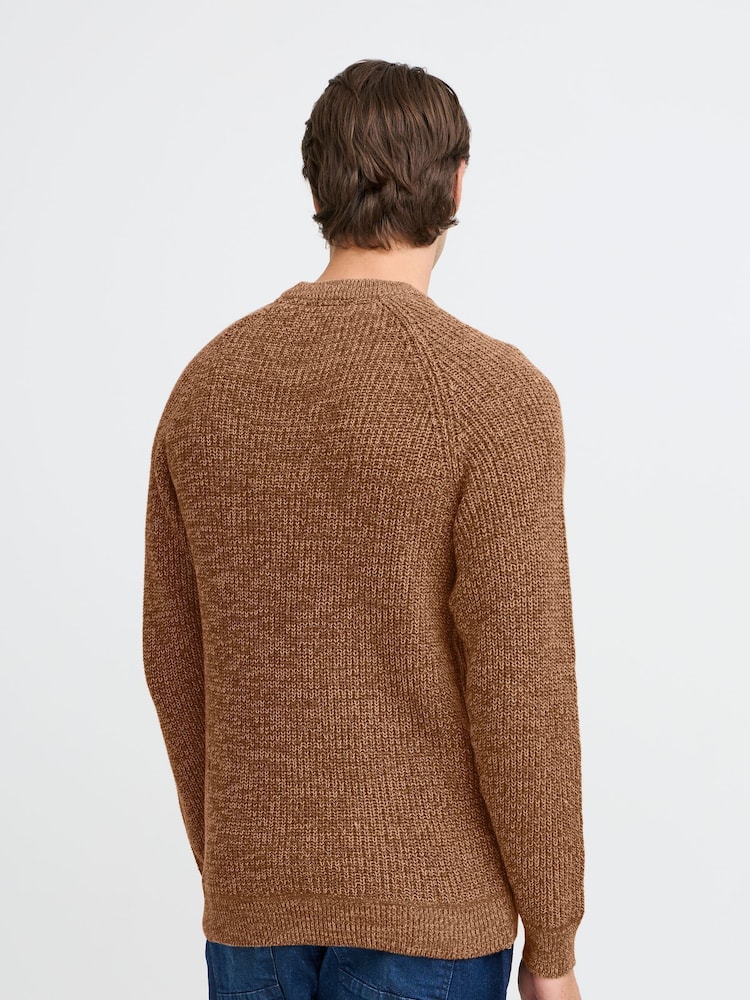 Blend Brown 100% Cotton Fisherman Knitted Sweat Jumper - Image 2 of 5