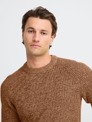 Blend Brown 100% Cotton Fisherman Knitted Sweat Jumper - Image 3 of 5