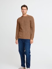 Blend Brown 100% Cotton Fisherman Knitted Sweat Jumper - Image 4 of 5