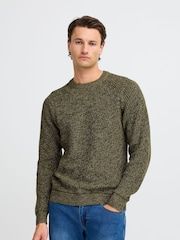 Blend Green 100% Cotton Fisherman Knitted Sweat Jumper - Image 1 of 5