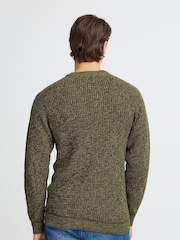 Blend Green 100% Cotton Fisherman Knitted Sweat Jumper - Image 2 of 5