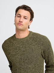 Blend Green 100% Cotton Fisherman Knitted Sweat Jumper - Image 3 of 5