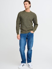 Blend Green 100% Cotton Fisherman Knitted Sweat Jumper - Image 4 of 5