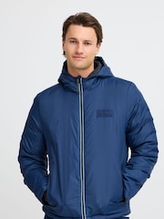Blend Navy Blue Lightweight Reversible Padded Coat - Image 1 of 5