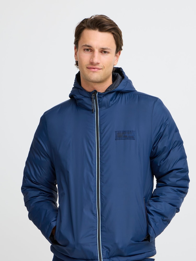 Blend Navy Blue Lightweight Reversible Padded Coat - Image 1 of 5