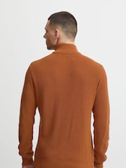 Blend Orange 100% Cotton Quarter Zip Knitted Sweat Jumper - Image 2 of 5