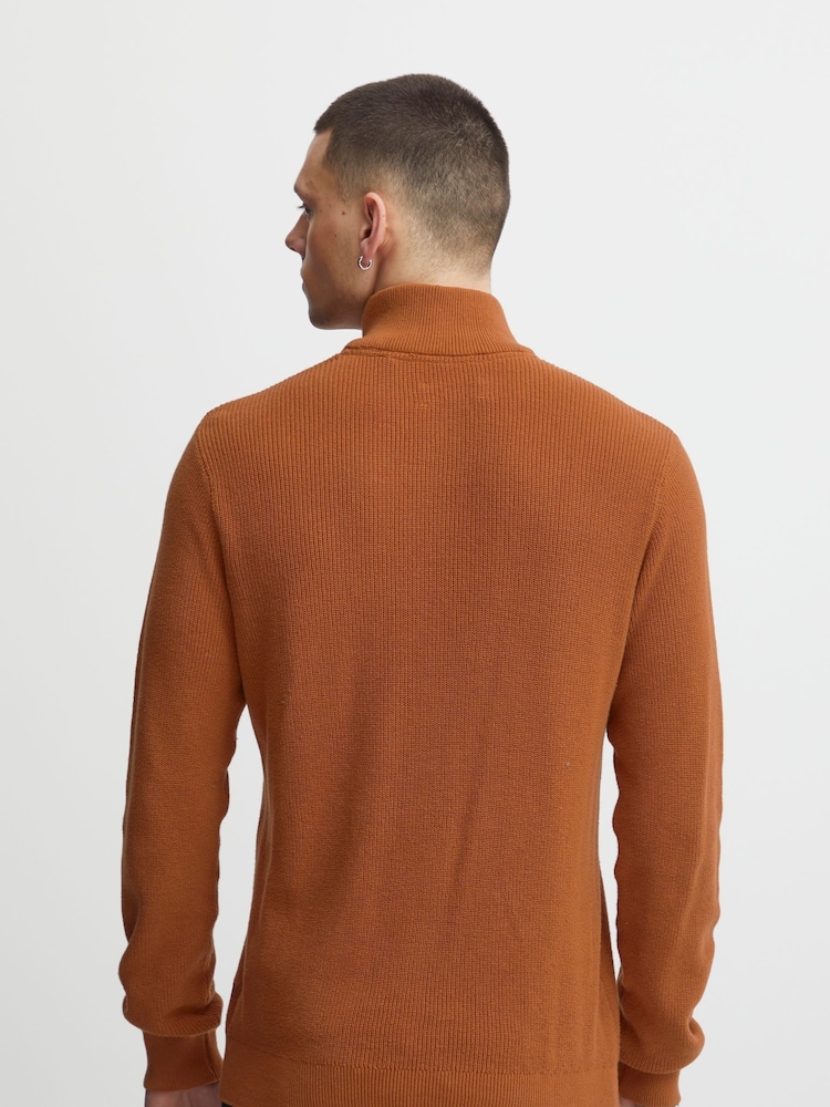 Blend Orange 100% Cotton Quarter Zip Knitted Sweat Jumper - Image 2 of 5