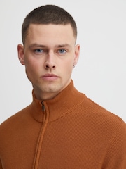 Blend Orange 100% Cotton Quarter Zip Knitted Sweat Jumper - Image 4 of 5