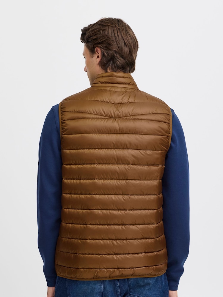 Blend Tan Brown Metallic Coated Gilet - Image 2 of 5