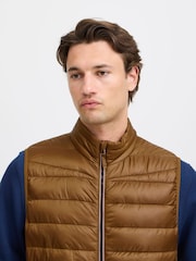 Blend Tan Brown Metallic Coated Gilet - Image 3 of 5