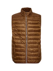 Blend Tan Brown Metallic Coated Gilet - Image 5 of 5
