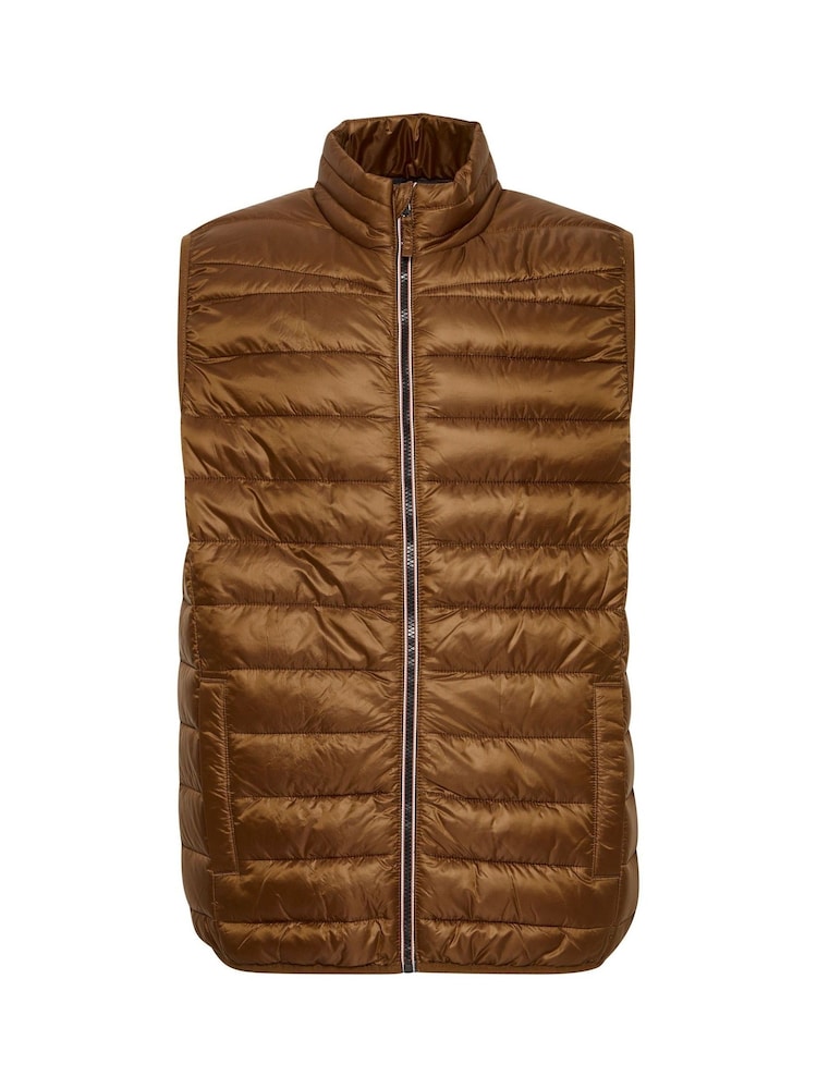 Blend Tan Brown Metallic Coated Gilet - Image 5 of 5