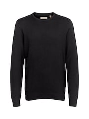 Blend Black Washed Crew Neck 100% Cotton Knitted Sweat Jumper - Image 5 of 5