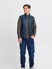 Blend Navy Blue Metallic Coated Gilet - Image 4 of 5